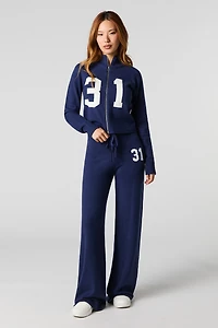 Number Jacquard Knit Pant