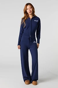 Pantalon à jambe large en tricot