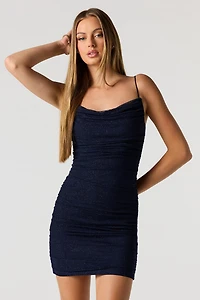 Minirobe ruchée en filet scintillant