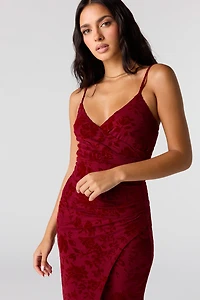 Robe midi croisée fleurie