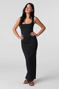 Contour Square Neck Slit Back Maxi Dress