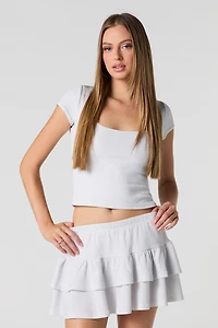 Sparkle Tiered Ruffle Mini Skort