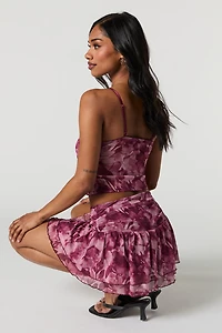 Minijupe-short fluide en filet
