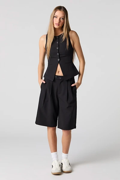 Pleated Longline Dress Short