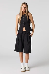 Pleated Longline Dress Short