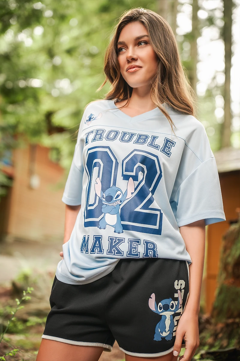 Stitch Graphic Mesh Jersey
