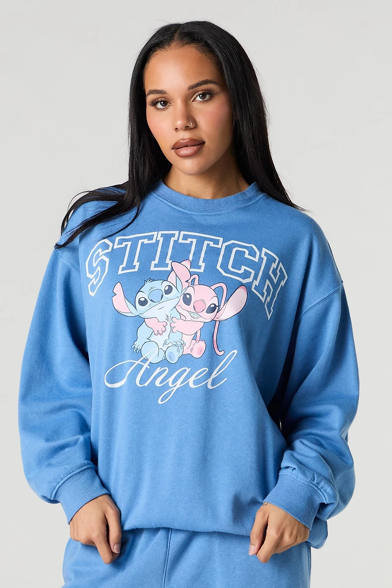 Chandail en molleton à imprimé Stitch