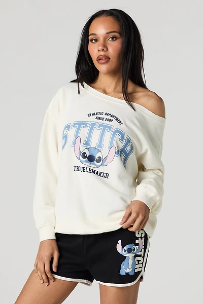 Stitch Graphic Fleece Dolphin Short