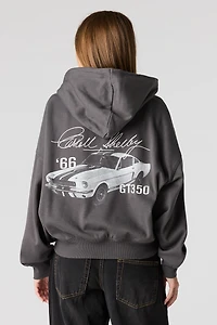 Haut à capuchon en molleton imprimé Shelby Cobra avec fermeture glissière