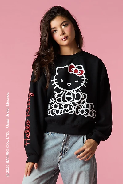 Chandail en molleton à imprimé Hello Kitty® scintillant