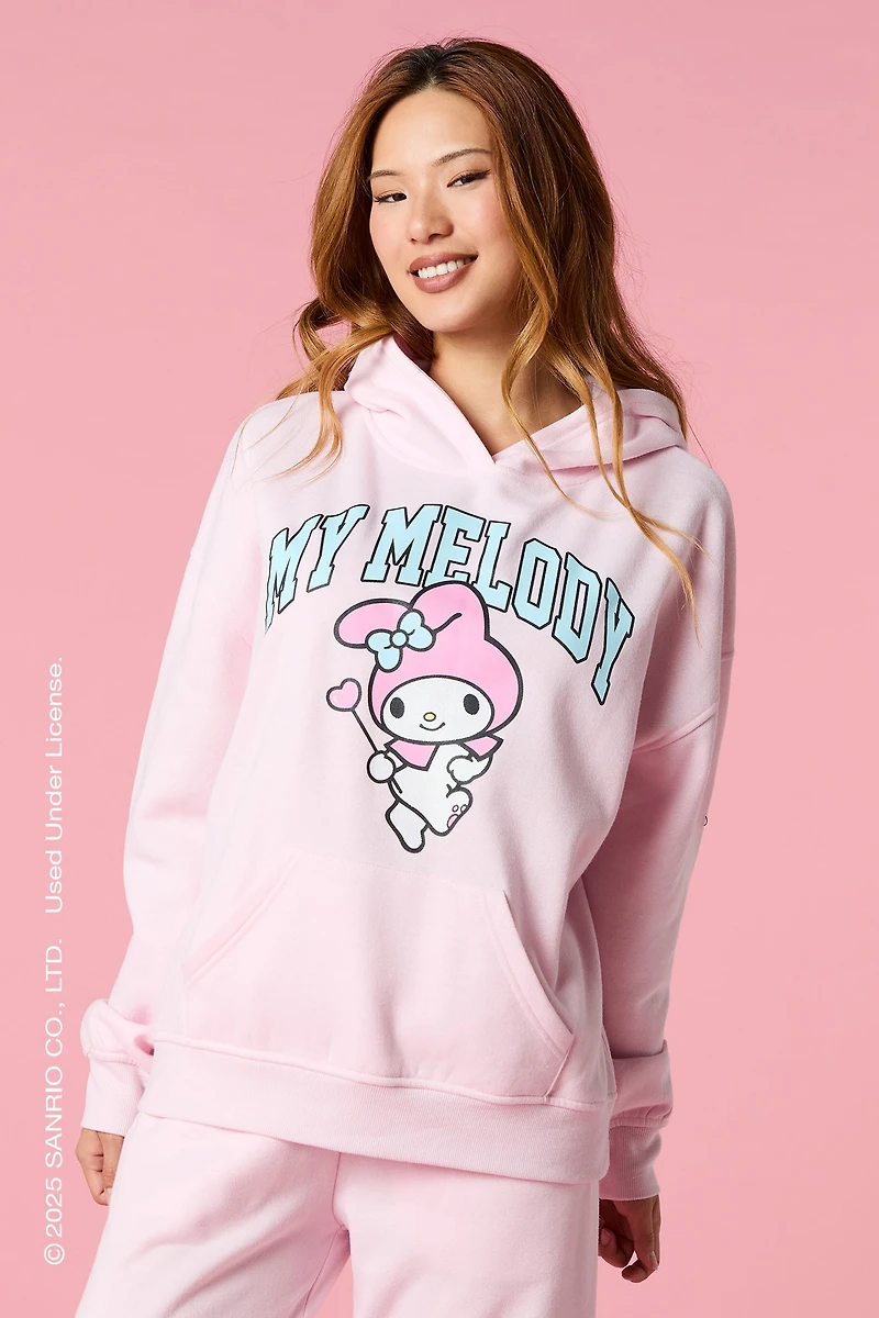 Haut à capuchon en molleton avec imprimé My Melody scintillant