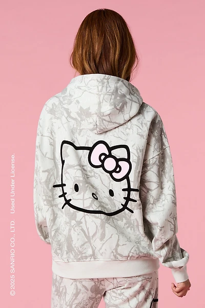 Haut à capuchon en molleton avec imprimé Hello Kitty® et motif camouflage