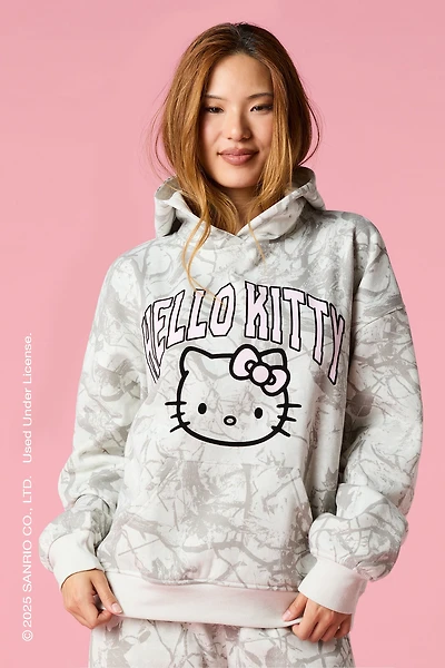 Haut à capuchon en molleton avec imprimé Hello Kitty® et motif camouflage