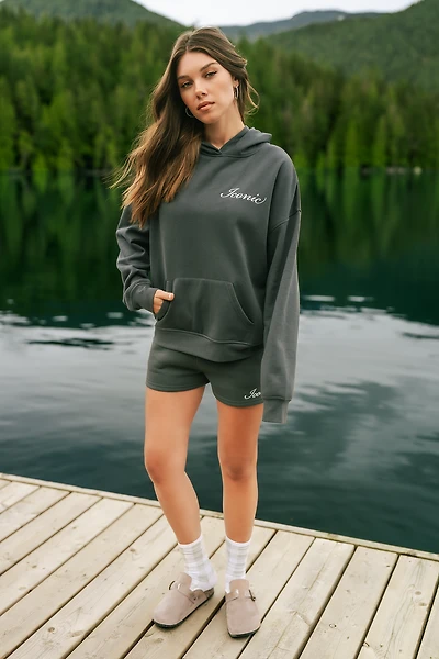 Embroidered Fleece Short