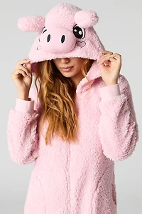 Combinaison en sherpa avec cochon 3D