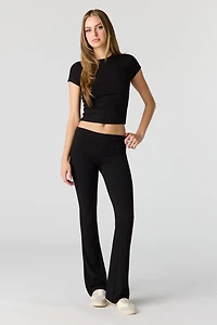 Soft Ribbed Flare Pant