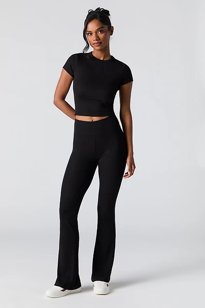 Active Soft Ribbed Flare Pant