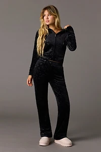Rhinestone Playboy Embossed Velour Sweatpant