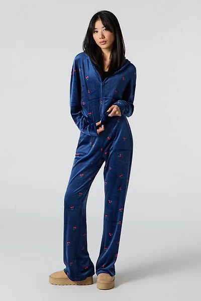 Velour Wide Leg Pant