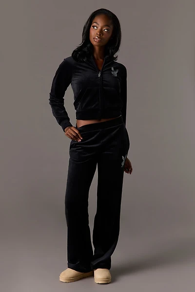 Playboy Rhinestone Velour Pant