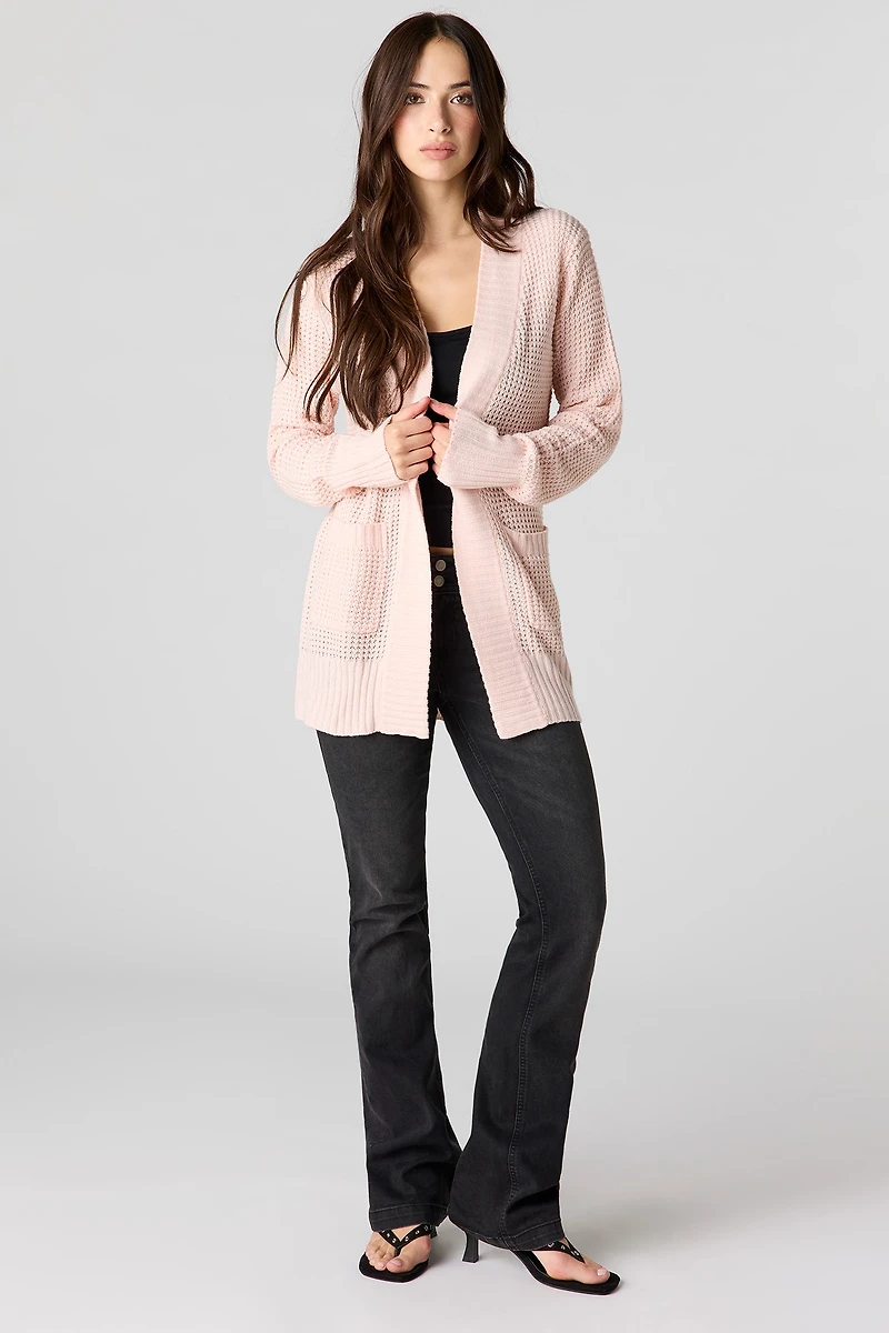 Cardigan en tricot gaufré