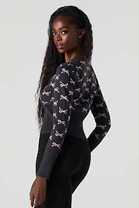 Jacquard Knit Buton-Up Cardigan