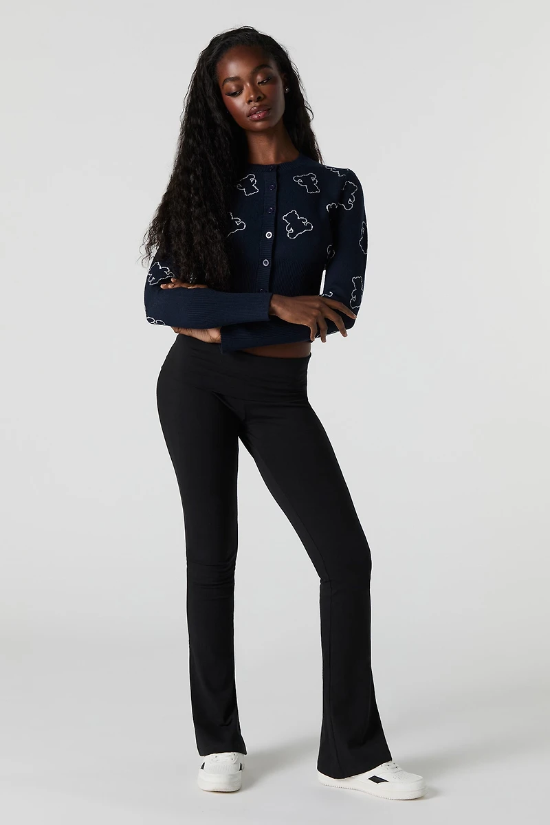 Jacquard Knit Buton-Up Cardigan
