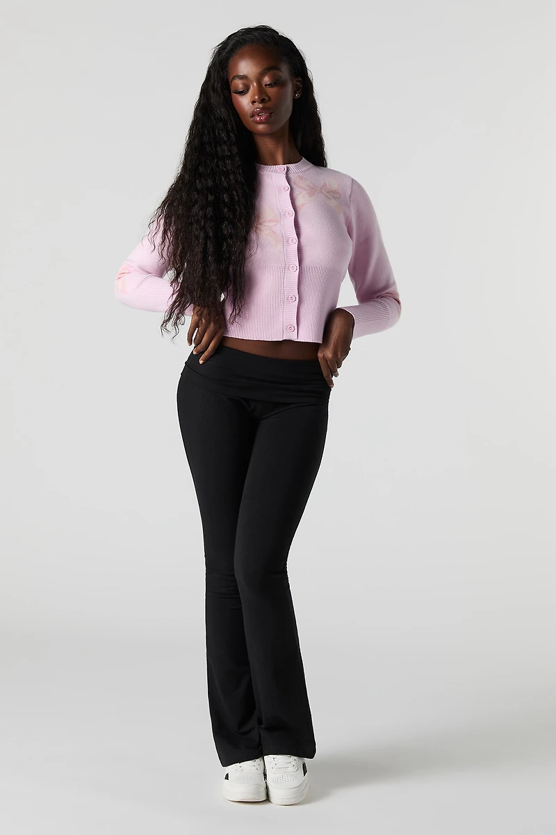 Cardigan boutonné en tricot jacquard