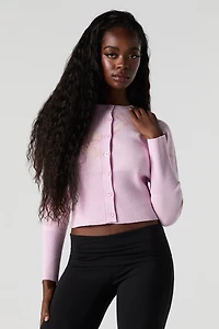 Jacquard Knit Buton-Up Cardigan