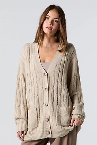 Cardigan surdimensionné en tricot torsadé