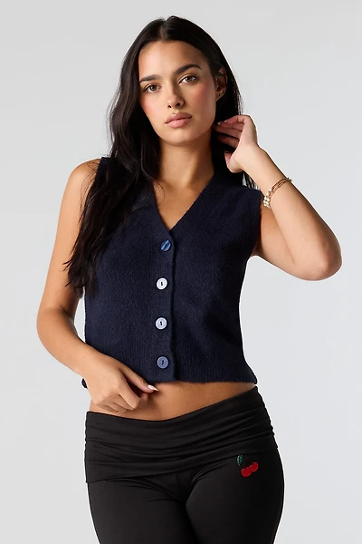Mossy Knit Sweater Vest