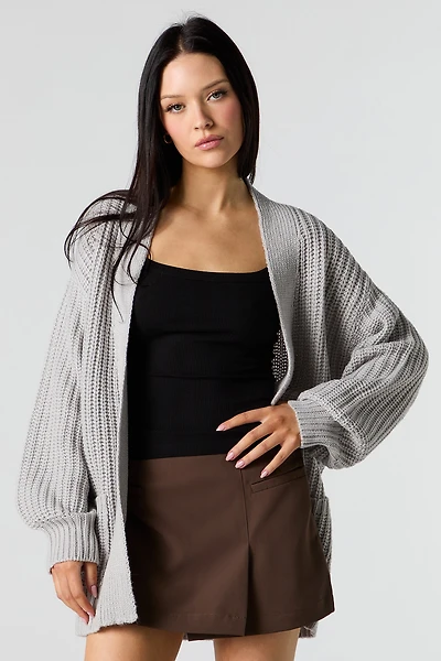 Cardigan surdimensionné en tricot épais