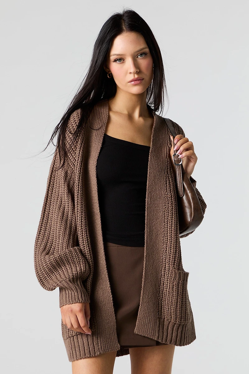 Cardigan surdimensionné en tricot épais