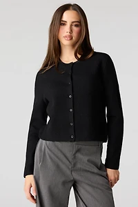 Ribbed Button Front Cardigan