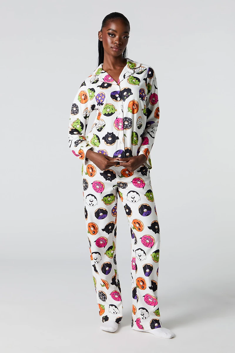 Ensemble Pyjamas de famille à imprimé Farce ou friandise pour femme