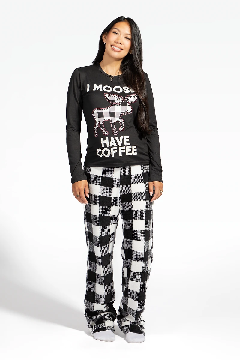Ensemble-pyjama 2 pièces pour la famille à imprimé Moosing Around femmes