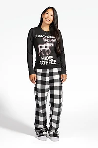 Ensemble-pyjama 2 pièces pour la famille à imprimé Moosing Around femmes