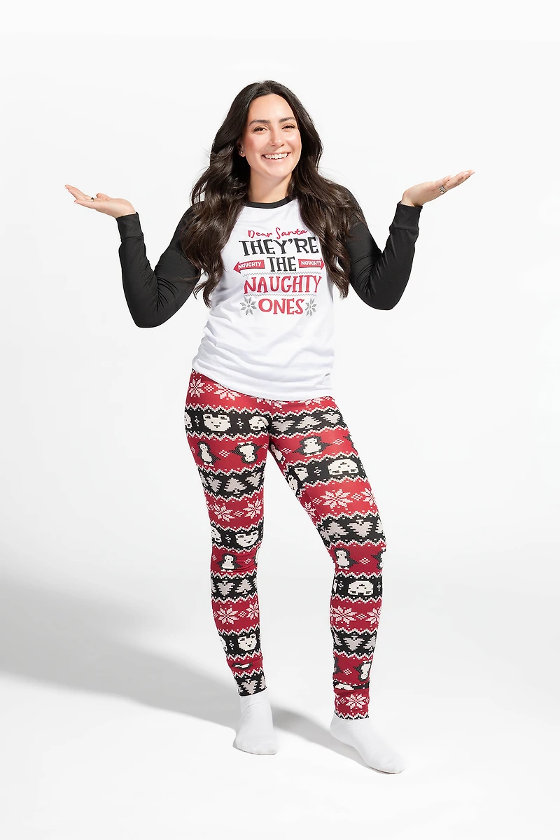 Womens Fammy Jammies Naughty List Pajama Set