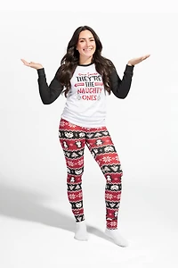 Womens Fammy Jammies Naughty List Pajama Set