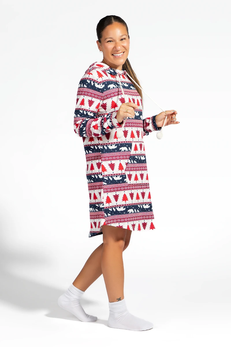 Womens Fammy Jammies Bear Isle Pajama Dress