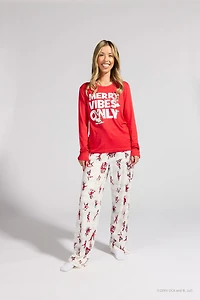 Womens Fammy Jammies Merry Vibes Elf on the Shelf Pajama Set