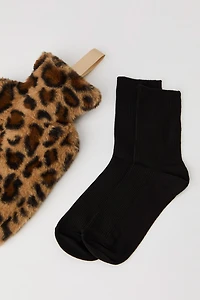 Plush Hot Water Bottle & Socks Gift Set