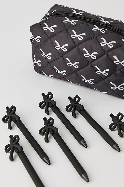 Bow Pen & Pencil Case Set