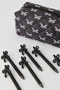 Bow Pen & Pencil Case Set