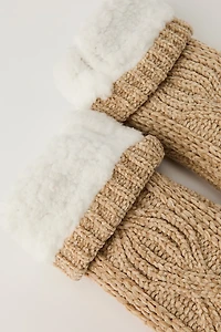 Cable Knit Slipper Socks