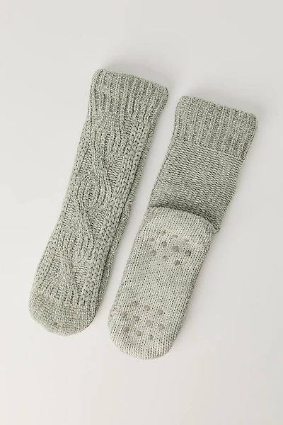Pantoufles-chaussettes en mailles torsadées