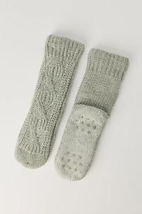 Cable Knit Slipper Socks