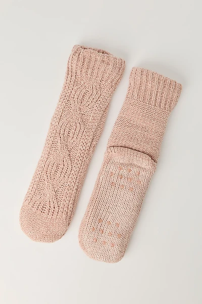 Cable Knit Slipper Socks