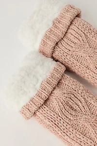 Cable Knit Slipper Socks
