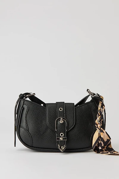 Faux Leather Belted Purse with Scarf